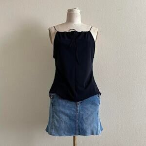 handmade black tank - tie detail